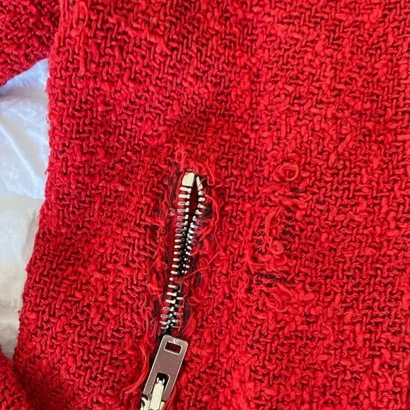 IRO AGNETTE red distressed tweed jacket - Picture 7 of 16